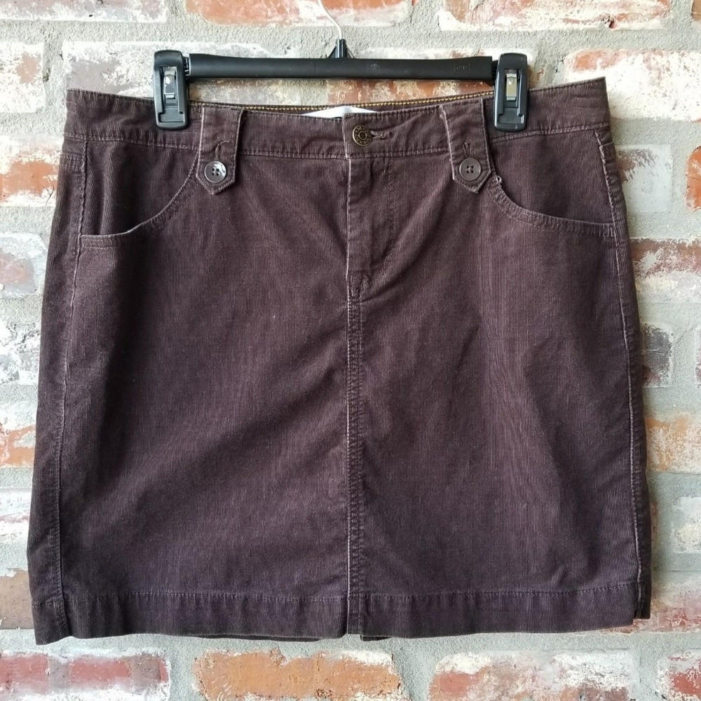 size 10 Brown Corduroy Stretch Skirt mini